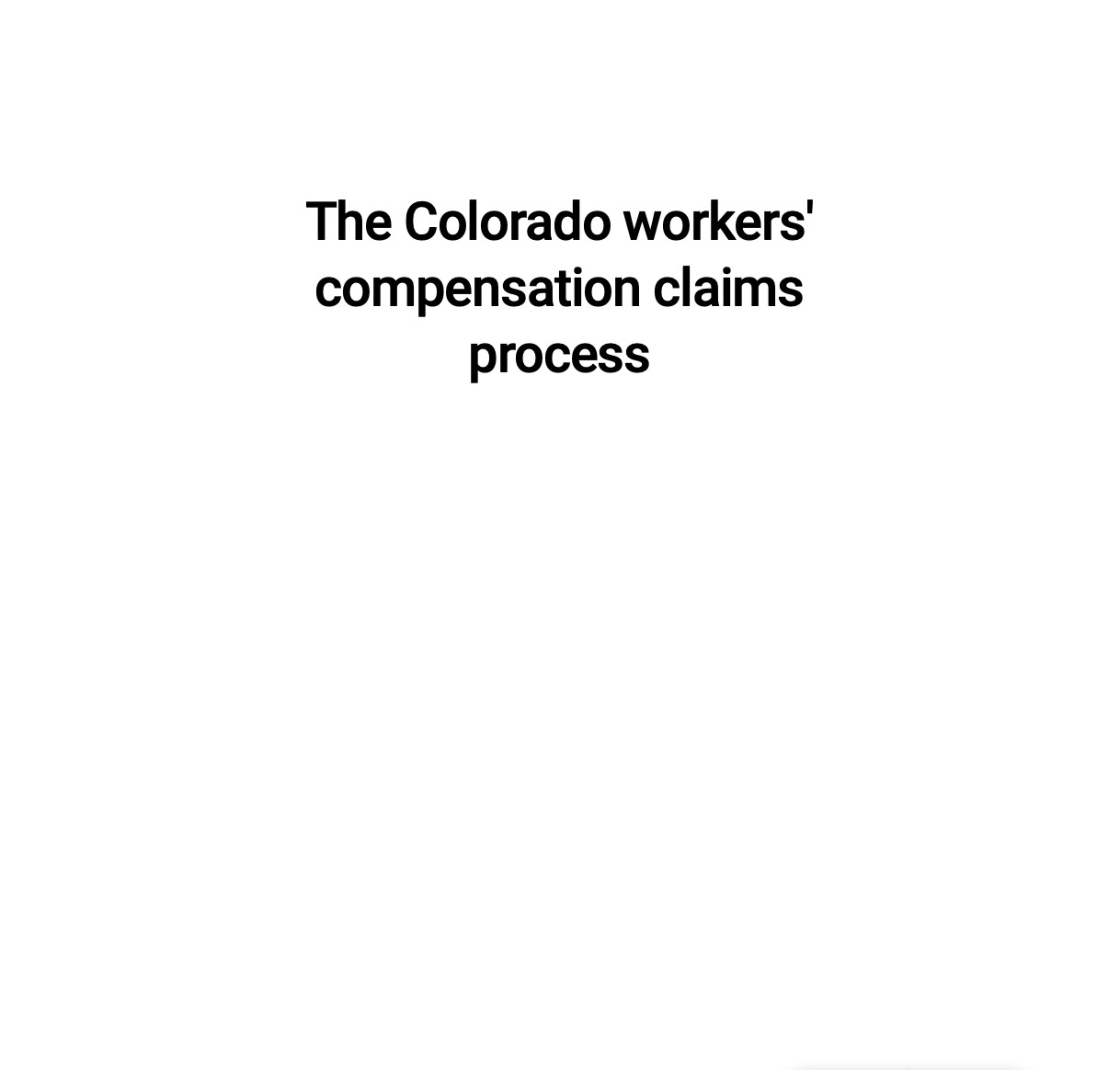 The Colorado Workers' Compensation Process